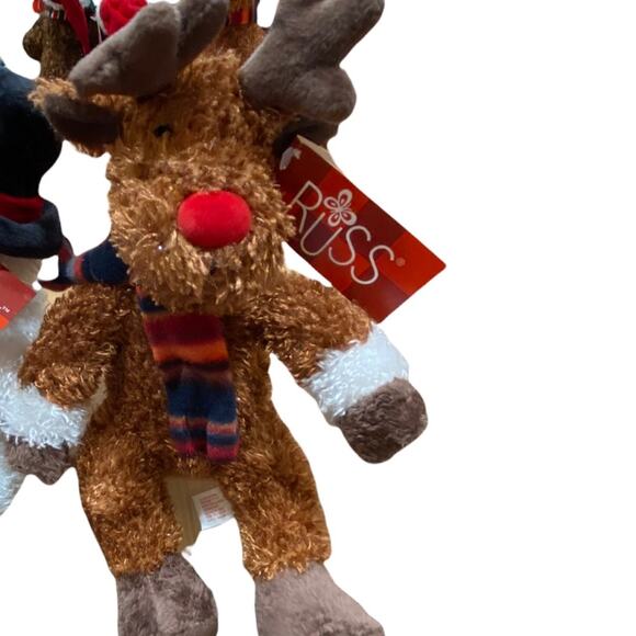 NWT Russ Berrie Glitter Critter Factory Christmas Decor Moose bendable plush - Picture 1 of 3